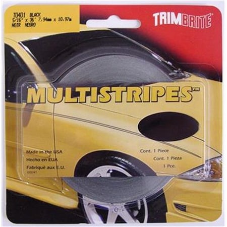Trimbrite TRIMBRITE T0401 Pinstripe Tape; Black; 0.31 In. X 36 Ft. T18-T0401